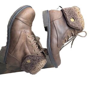Women's Warm Boots Cliffs by White Mountain C25084 Duena Knit Tops Brown Size 7M